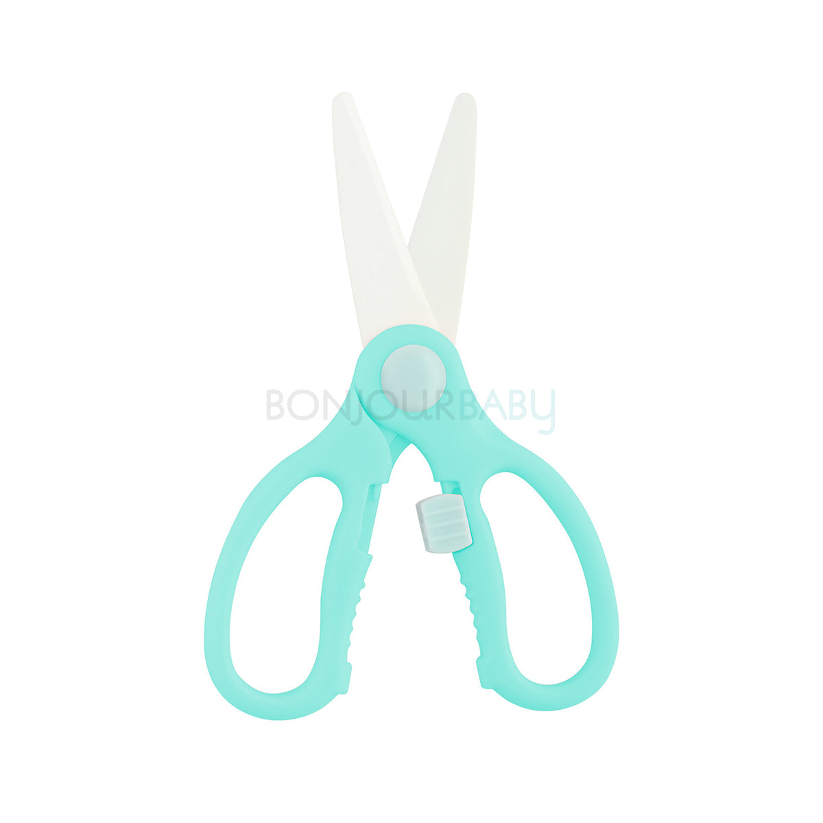 1 Pair Ceramic Baby Scissors Food Grade Bpa Free Portable Infant Toddler  Supplement Scissors With Protective Blade Cover (blue)