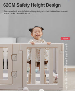 *Pre-Order June 12 shipout* 12-Panel Lagom Playpen with FREE 2 sets Mix and Match Mats (Gray)