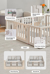 *Pre-Order June 12 shipout* 12-Panel Lagom Playpen with FREE 2 sets Mix and Match Mats (Gray)