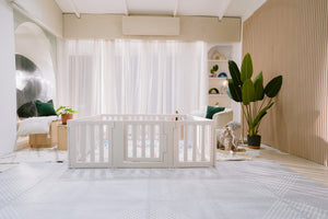 *Pre-Order June 12 shipout* 12-Panel Lagom Playpen with FREE 2 sets Mix and Match Mats (Gray)