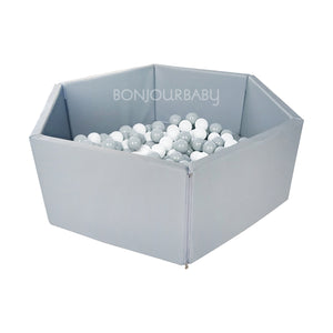 Foldable Grey Ball Pit with 300 balls