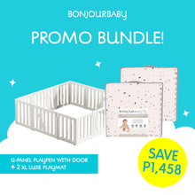 Bundle: 12-Panel Lagom Square Playpen & 2 XL Luxe Playmat