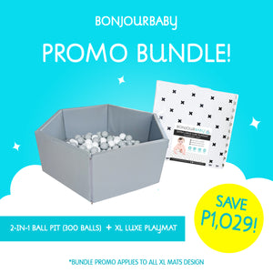 Bundle: Foldable Ball Pit (with 300 pcs free balls) & XL Luxe Playmat