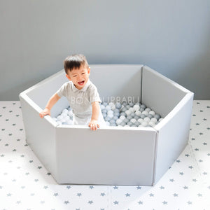 Foldable Grey Ball Pit with 300 balls